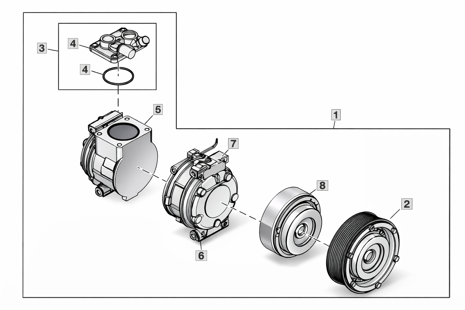 CONJUNTO DE EMBREAGEM DO COMPRESSOR DO AR-CONDICIONADO | JOHN DEERE | RE52508 - Image 2