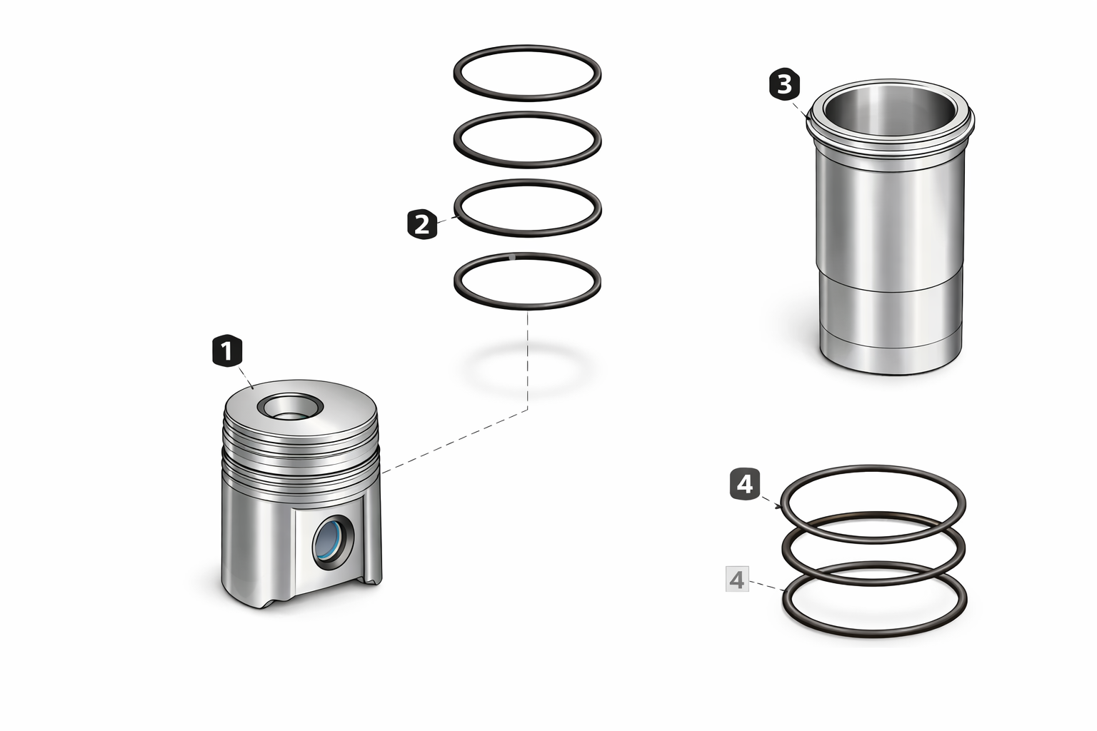 KIT CAMISA DO PISTÃO | JOHN DEERE | RE22678 - Image 2