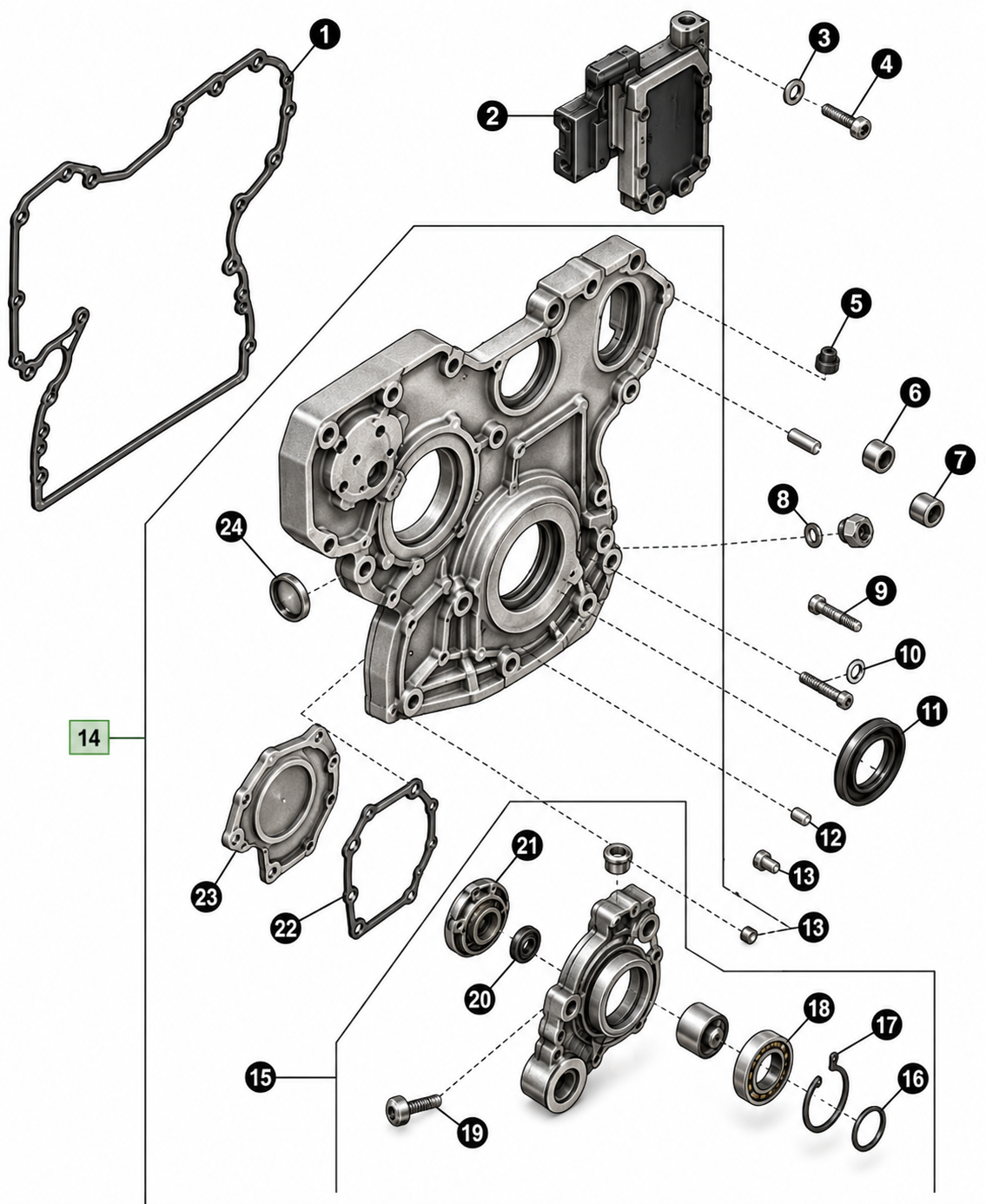 TAMPA FRONTAL | JOHN DEERE | DZ10353 - Image 2